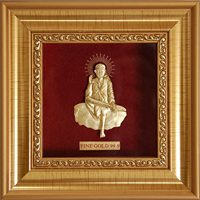 Vente en gros usine Cadre photo 3D pour peinture, Artisanat et Art religieux indien avec feuille d'or véritable 99,9% et feuille d'or 24K