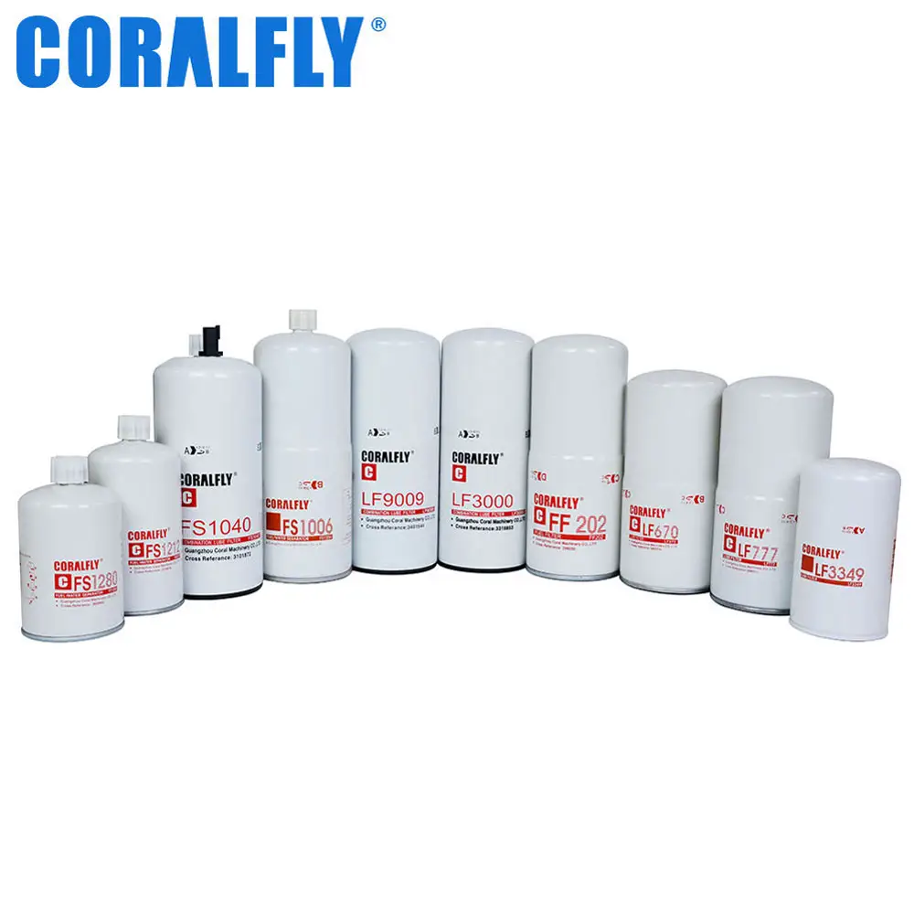 Filtro de óleo diesel para motor coralfly, filtro de óleo para filtros e frascos lf500 lf670 lf654 lf16015 lf3349 lf9009 lf670 lf14000nn lf3000