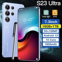 Smartphone Android 4G AI S23 Ultra à succès avec déverrouillage rapide par empreinte digitale, GPS, 16 Go + 1 To, version globale, avec stylet