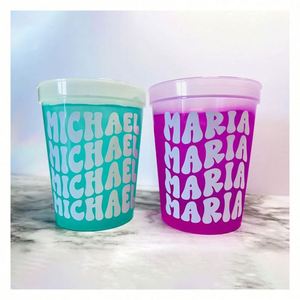 Personalized Color Changing Stadium <b>Cup</b> Reusable <b>Plastic</b> <b>Drinking</b> <b>Cup</b> Tumbler Cold Color Changing <b>Cups</b> With Logo - Product Image 1