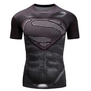 T-shirt de sport à manches courtes Factory <span class=keywords><strong>Superman</strong></span>, respirant, antibactérien, extensible, en polyester et soie de lait - Product Image 2