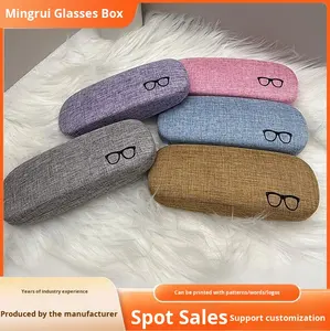 Boîte de rangement pour lunettes de myopie simple et fraîche, anti-pression, coque rigide en lin, étui de transport en gros - Product Image 5