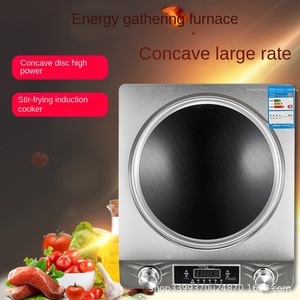 Table de cuisson électrique en céramique lisse à double bouton de 500 W, nouvelle génération, commande tactile, surface concave de 48 cm, réglage à cinq niveaux, minuterie - Product Image 3