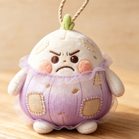 Porte-clés en peluche mignon et moelleux, motif légume ou fruit en colère, pendentif MGK, jouet en peluche personnalisé, cadeau
