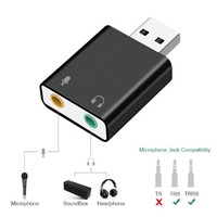 USB Externe Soundkarte 7.1-Kanal Audio-Adapter mit Mikrofon- und Kopfhöreranschluss Plug-and-Play