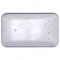 Baignoire de spa Baignoire à jets tourbillons Baignoires en acrylique avec massage Nouveau design Baignoire d'hydromassage intérieure moderne pour 2 personnes Égouttoir