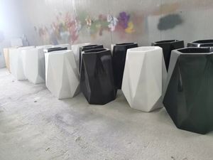 Juego de macetas 3 en 1 para interiores/exteriores, fibra de arcilla, grano de madera, para el hogar aspecto para decoraciones de jardín, cajas de plantas de calidad Premium - Product Image 3