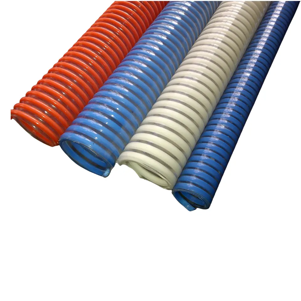 Tubo de agua de alta presión espiral plástico rígido PVC manguera de succión flexible proveedores 2 5 pulgadas tubo de plástico