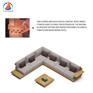 लक्जरी लकड़ी की कुर्सी डिजाइन उद्यान लाउंज फर्नीचर ठोस लकड़ी के पैटिओ 40वर्ग मीटर 2 मुबल डे बाहरी टेक सोफा - Product Image 2