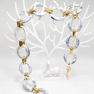 คุณภาพสูงแฟชั่นอะคริลิค + อลูมิเนียมสุภาพสตรีกระเป๋าวัสดุที่เหมาะสม Chain39 * 34มิลลิเมตรเรซิ่นกระเป๋าสายโซ่กระเป๋าถือ - Product Image 4