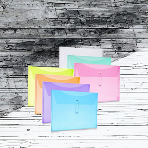 A4 thư Kích thước PVC tập tin thư mục nút chuỗi Tie đóng cửa 1-1/4 "Mở rộng rõ ràng nhựa Poly phong bì cho nhà sử dụng văn phòng - Product Image 2