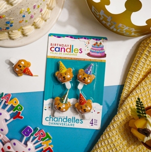 Candela in Paraffina a Forma di Orsetto, Decorazione per Torte, Simpatica Testa di Orso Cartone Animato per Feste di Bambini, Ringraziamento, Celebrazioni di Laurea - Product Image 1