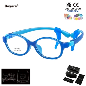 <span class=keywords><strong>Gafas</strong></span> Deportivas de Silicona TR90 <span class=keywords><strong>para</strong></span> Niños, Montura Azul con Correa Ajustable, Almohadilla Nasal Suave, Lentes de Lectura Rosas, Venta al Por Mayor Boyarn - Product Image 4