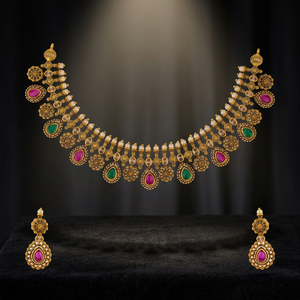 Collar de Aleación de Zinc con Diseño de Gota de Agua Corta en Oro Antiguo para Mujer, Ideal para Bodas - 188062 - Product Image 2