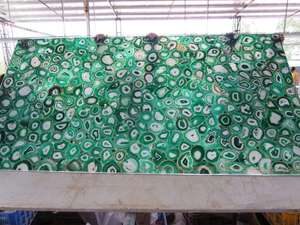 Dalles translucides en agate verte polie de luxe GOLDTOP, épaisseur 20mm/18mm, 2500x1300mm, pour murs d'accentuation lumineux, luxueuses - Product Image 5