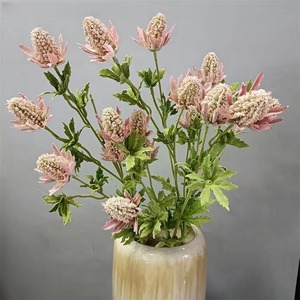 Nouvelles Fleurs Tropicales Artificielles à Tige Floquée Pliable, 6 Têtes d'Artichaut Eryngo pour Décoration de Maison, Mariage et Centres de Table - Product Image 5