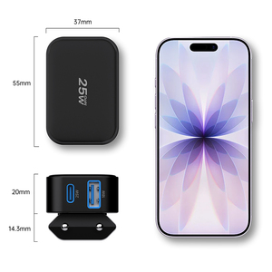 <span class=keywords><strong>Chargeur</strong></span> mural rapide USB-C pliable Tommox Trending 25W avec prise EU/KR pour mobiles – <span class=keywords><strong>Chargeur</strong></span> rapide 25W GaN Type-C - Product Image 2