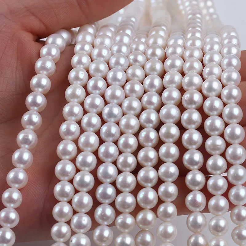 7-8mm AA prezzo di fabbrica all'ingrosso perle rotonde naturali d'acqua dolce di alta qualità