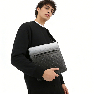 Bolso de Hombro de Cuero Repujado Premium, Diseño Degradado, Bolso Bandolera, Bolso Mensajero de Negocios a la Moda - Product Image 1