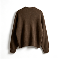 Pull en laine d'agneau respirant et chaud de haute qualité OEM, surdimensionné et épais, pour hommes, col rond
