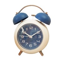 Réveil simple de style coréen, mouvement silencieux, cadran haute définition, cloche métallique, veilleuse douce, horloge analogique