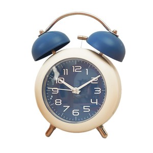 <span class=keywords><strong>Réveil</strong></span> simple de style coréen, mouvement silencieux, cadran haute définition, cloche métallique, veilleuse douce, horloge analogique - Product Image 5