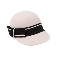 Chapeau d'équitation en laine décoré d'un nœud pour femme, style rétro britannique, casquette de cavalier français, couvre-chef chaud d'hiver pour dames