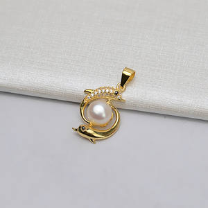 Pendentif en argent S925, double motif dauphin, pour femmes, 10-12 perles, bijoux personnalisés, pendentifs fins, charmes - Product Image 3