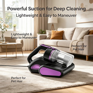 Aspiradora de ácaros para colchones y muebles con filtro H10, depósito visible de 450W, ideal para limpieza de camas de mascotas y tapicería, alivio de alergias. - Product Image 1