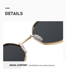 Lunettes de soleil rétro demi-cerclées dorées de haute qualité 2026 pour hommes et femmes, monture en métal doré, verres optiques UV400 - Product Image 6