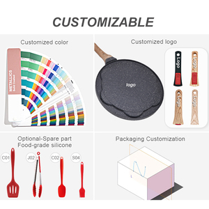 Die Cast Hợp kim nhôm 7 lỗ Nụ cười khuôn mặt <span class=keywords><strong>Pancake</strong></span> Chảo không dính cảm ứng 7 cup <span class=keywords><strong>Pancake</strong></span> Frying <span class=keywords><strong>Pan</strong></span> - Product Image 6