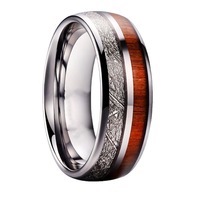 Nouvelle Bague Homme Tendance 2026 en Acier Inoxydable Plaqué Or 18 carats avec Incrustation Turquoise et Grain de Bois – Bijoux pour Homme