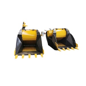 Cubo de cribado giratorio para excavadora, de metal amarillo, para la clasificación de residuos de construcción - Product Image 3
