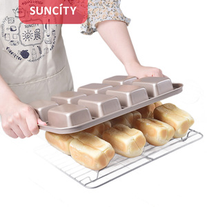 Suncity 8 Piece Non Stick Cake Baking Pan <b>Mold</b> Carbon Steel Champagne Gold For Baking - Product Image 2