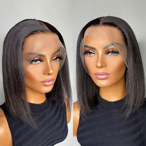 Perruque Courte Bob en Cheveux Péruviens en Gros, Perruque Bob HD 360 Full Lace Front en Cheveux Humains, Sans Colle, Prête à Porter pour Femmes Noires - Product Image 3