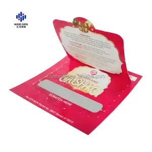 Carte imprimée en papier cadeau à gratter à une fenêtre Onglets de tirage professionnels Impression de billets gagnants