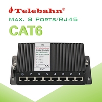 Protector Contra Sobretensiones Ethernet Telebahn 5V/24V/48V de 48 Puertos PoE SPD RJ45 para Gabinete de Distribución para Redes de Comunicación y Datos