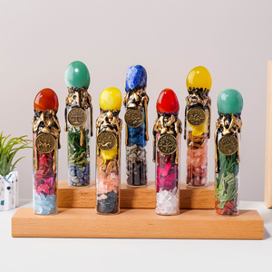 Venta al por Mayor de Fábrica: Botella de Cristal con 12 Signos <span class=keywords><strong>del</strong></span> Zodíaco, Piedras Naturales Curativas, Adornos Decorativos para el Hogar, Artesanías de Cristal - Product Image 1