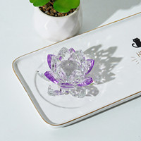 Petites décorations en cristal coloré en forme de lotus Bouddha, fabriquées en Chine, pour le salon, le couloir, la chambre à coucher, nouvelles décorations, cadeaux