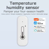 Sensor Kelembaban Suhu WiFi Sensor kehidupan cerdas dalam ruangan Sensor higrometer termostat bekerja dengan Alexa Google