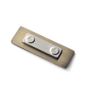 Plaque métallique réutilisable à effet brossé avec aimant, design simple, style senior - Product Image 3