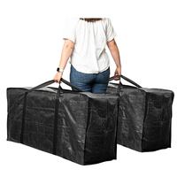 Sac de rangement PE personnalisé, durable, grande capacité, gain de place, pour déménagement, maison, dortoir, avec fermeture éclair