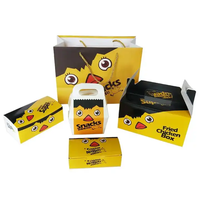 Boîte d'emballage en carton blanc personnalisé à emporter fast-food frites de poulet frit burger de poulet avec poignée