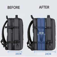 Mochila para Portátil Unisex de Gran Capacidad (20-39L), con Paneles de Oxford, Poliéster y Nailon, Cierre de Cremallera, Diseño Moderno, Anti-Robo, Puerto de Carga USB Inteligente