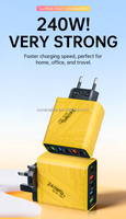 Chargeur rapide multi-ports de style Mecha 240W avec 3 USB + 2 PD, adaptateur secteur 5V2A