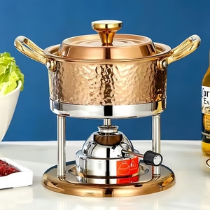 Precio de fábrica Bajo MOQ Stock Cazuela Plato Tres capas Sopa de acero inoxidable Stock Olla Martillo Patrón Utensilios de cocina - Product Image 4