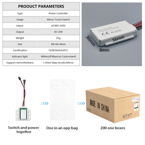 <span class=keywords><strong>12V</strong></span> LED Strip ánh sáng điều khiển ON OFF <span class=keywords><strong>Dimmer</strong></span> cảm ứng nút tường thiết bị chuyển mạch thông minh gương cảm ứng cảm biến cho phòng tắm vanities gương - Product Image 4