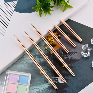 Juego de pinceles para <span class=keywords><strong>uñas</strong></span> con mango de Metal, pinceles para manicura de 7mm, 9mm y 11mm, ovalados, planos, acrílicos y de nailon, venta al por mayor, <span class=keywords><strong>2022</strong></span> - Product Image 3