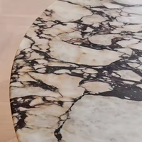 Table à manger ronde en marbre artificiel Calacatta Viola de style nordique moderne pour la maison, les restaurants, les appartements, le luxe