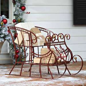 Trineo Navideño de Metal Dorado Ecológico, Accesorio de Decoración para el Hogar con Diseño Europeo Antiguo, Shree Radhey TR-98 para Mesa - Product Image 1